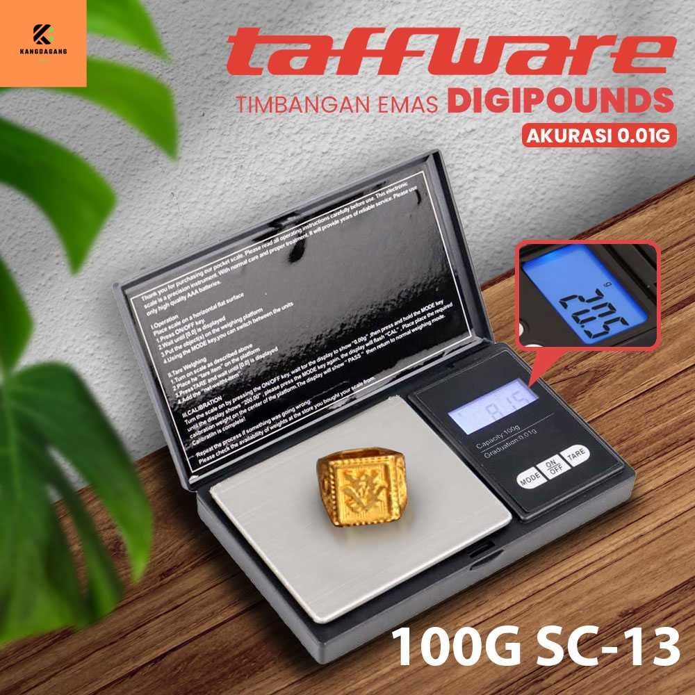 Taffware Digipounds Timbangan Mini Emas Elektronik Akurasi 0.01g - SC-13 / VSW0083