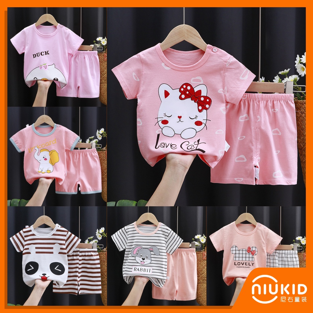 NIUKID SETELAN BAJU BAYI LENGAN PENDEK IMPORT UMUR 0 6 TAHUN CELANA BAJU ANAK SETELAN LENGAN PENDEK #B76 - #B81