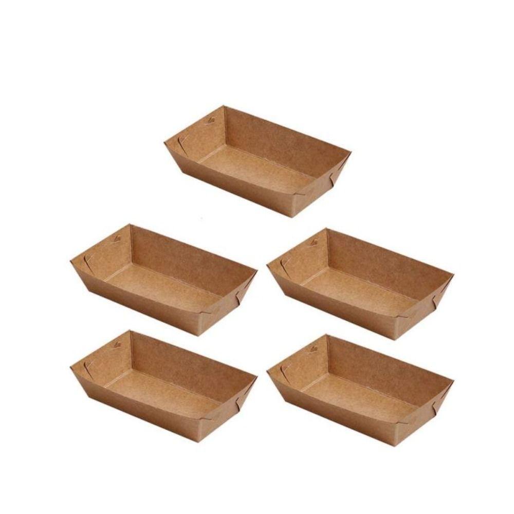 Top 10PCS Boat Shaped Bermanfaat Party Supply Kraft Paper Food Tray