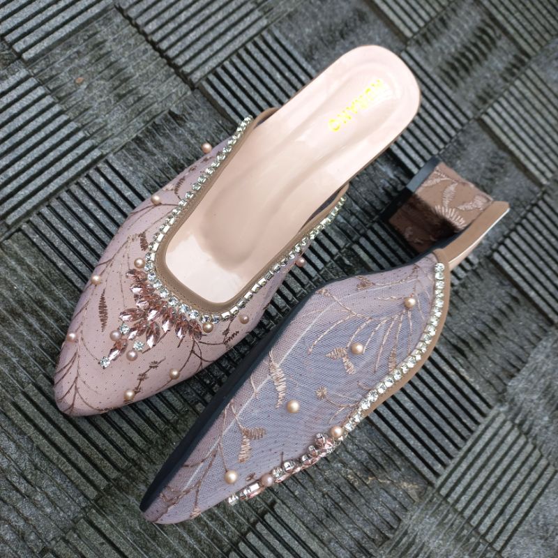 Wedding Shoes Murano Tsabitha Mocca Brukat Big Size 41-46