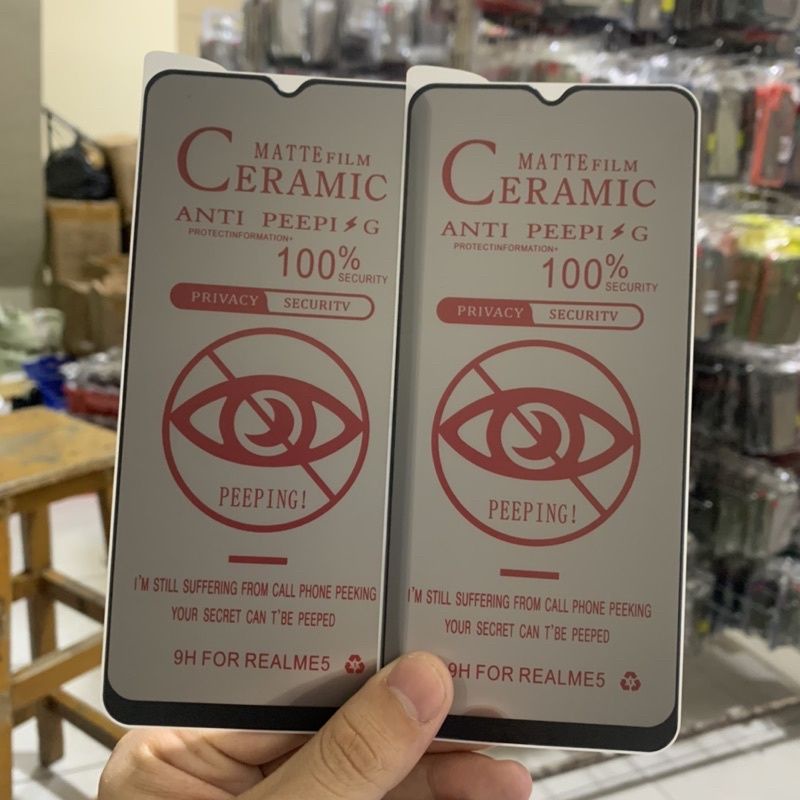 Ceramic Glass Realme C33 New - Matte Anti Glare Spy Screen Protector - UA