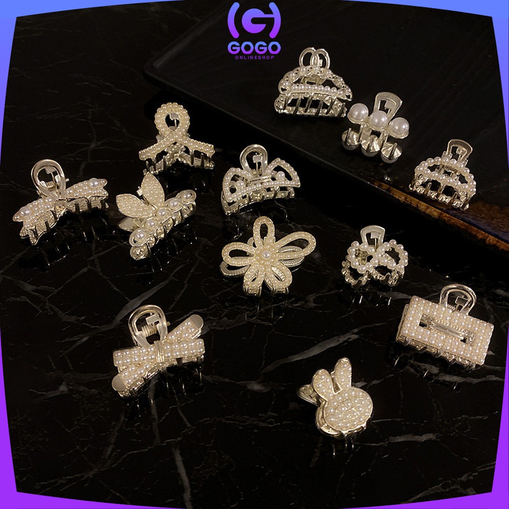 GOGO-C565 Jepit Rambut Alloy Korea Mini Jedai 2.5cm Mutiara Elegan / Jepit Rambut Poni Mutiara Permata / Jepitan Poni Elegan Hair Claw Clips