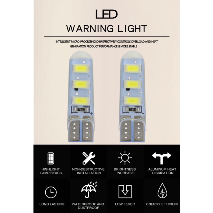 Lampu LED T10 W5W 5630 5730 6 LED CANBUS 6SMD Sein Senja Plat No Mobil