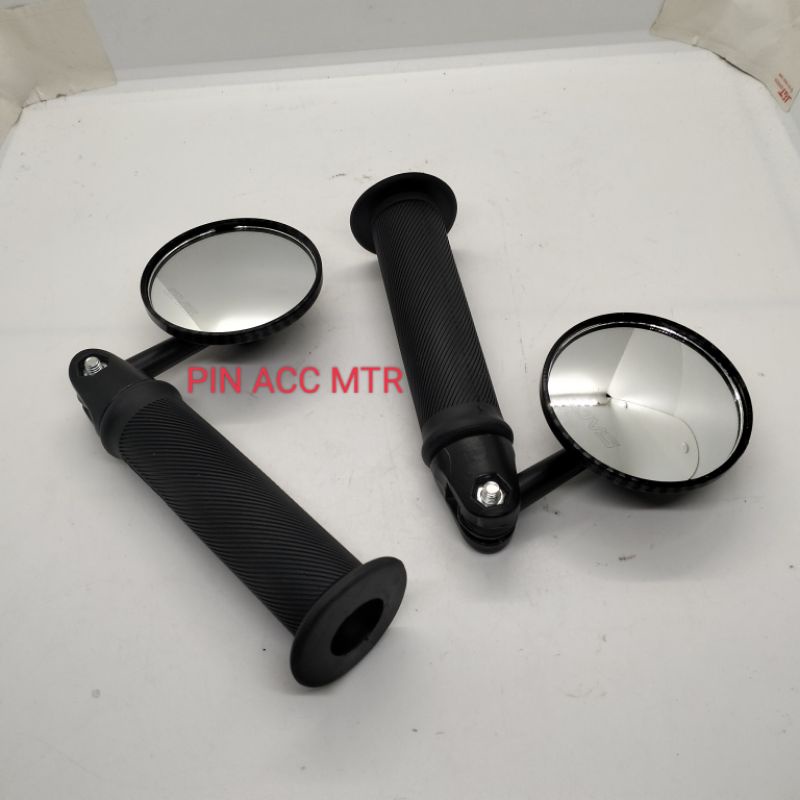 PAKET SPION VARIASI SPION JALU BULAT BAREND CARBON + HANGRIP KTC BULU/ORIGINAL  UNIVERSAL MOTOR
