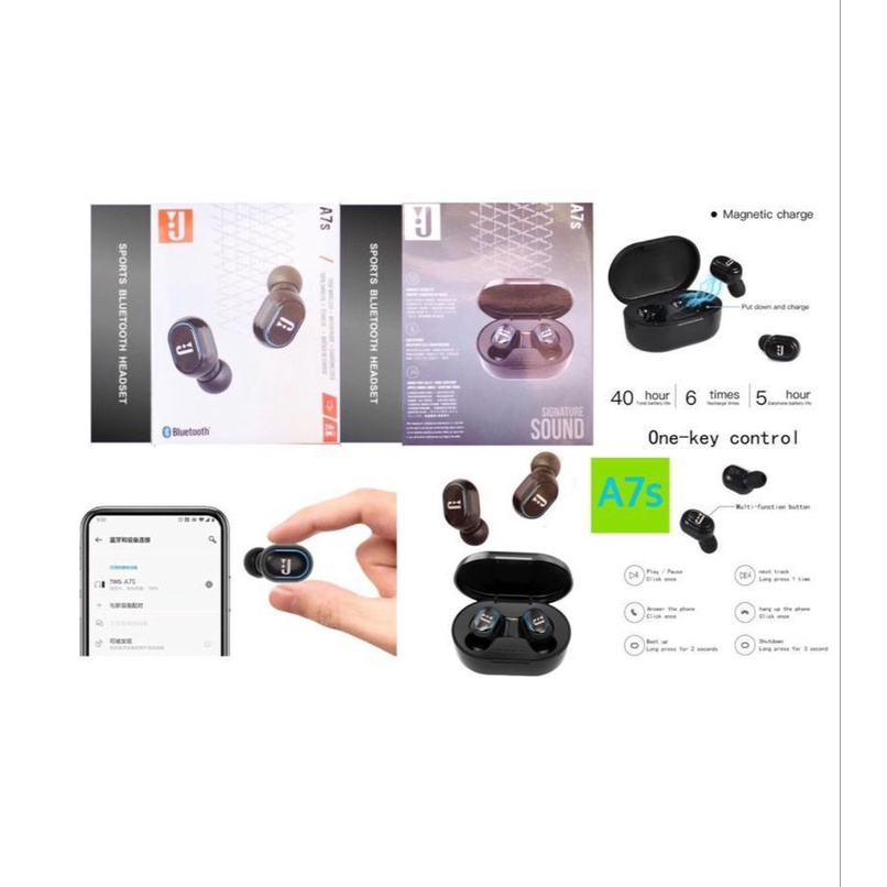 Headset bluetooth Jbl Tws A7s earphone wireless Tws a7s V5.0