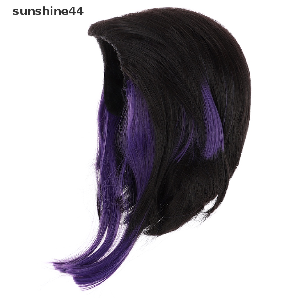 Sunshine Wig / Rambut Palsu Sintetis Model Anime Kochou Shinobu Warna Hitam Ungu Untuk Cosplay / Pesta