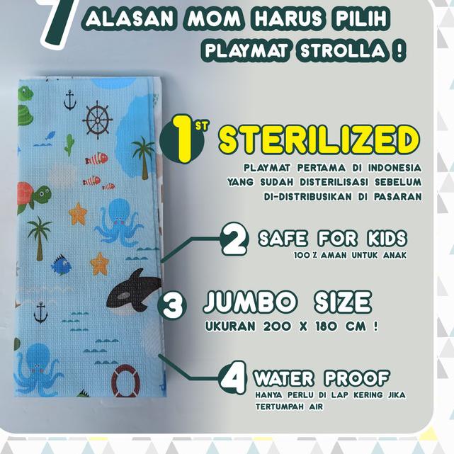 PLAYMAT Matras Karpet Anak Bayi Premium 1cm Ukuran Jumbo - Blue Sea