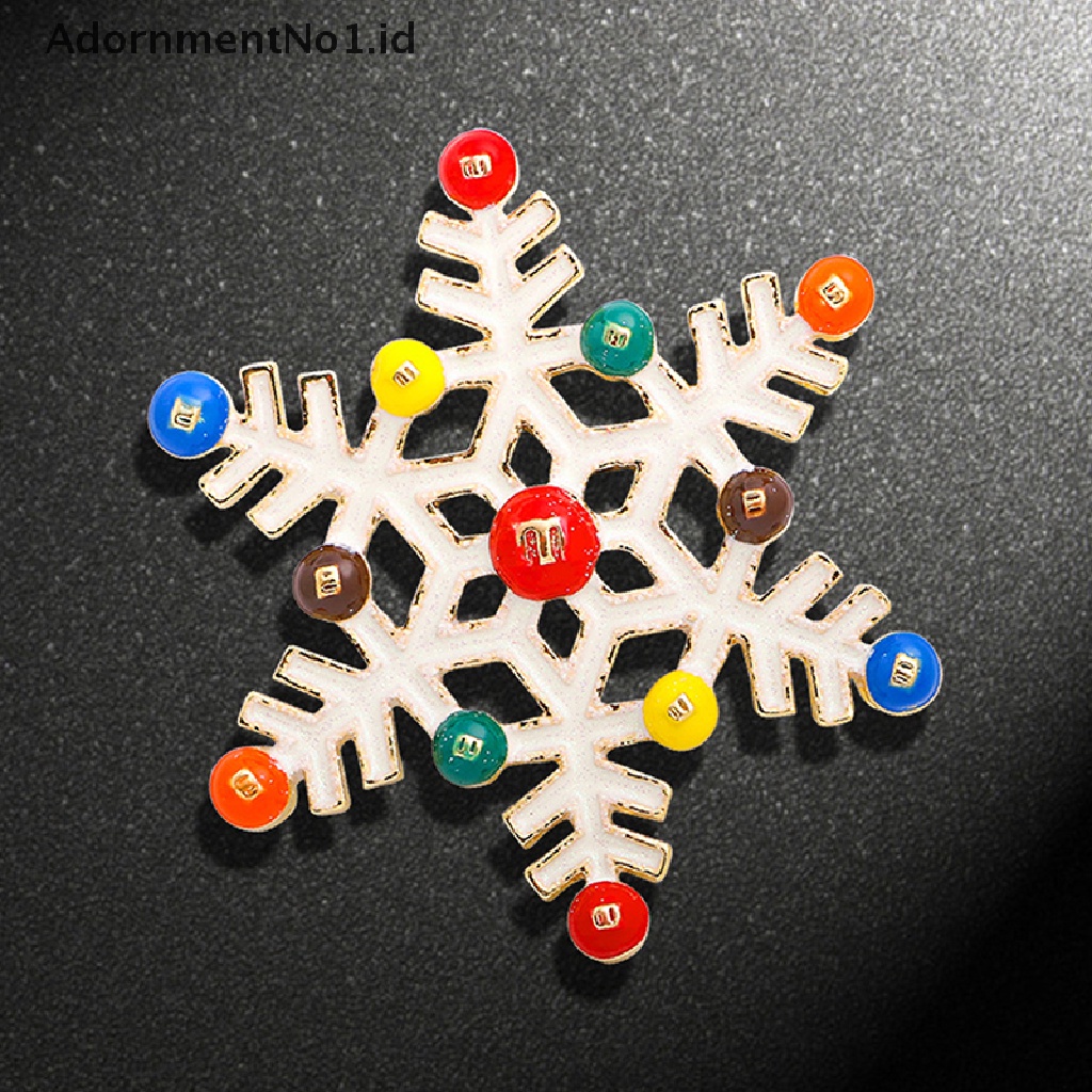 Bros Pin Enamel Desain Snowflake Snowman Santa Flamingo Pohon Natal Tahun Baru 1 Untuk Wanita