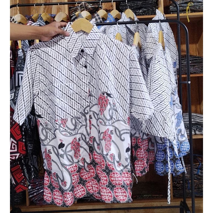 Kemeja Batik Blouse Batik Coplue Lengan Pendek Murah