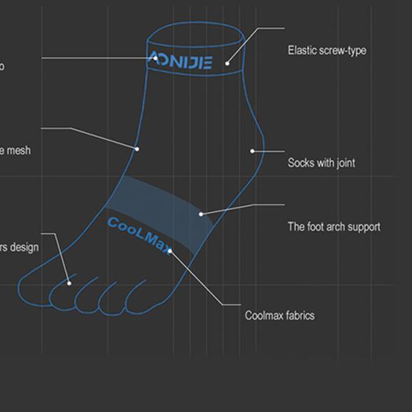 Aonijie E4109S Running Toe Socks - Kaos kaki Jari Lari Sepeda - GRAY - S