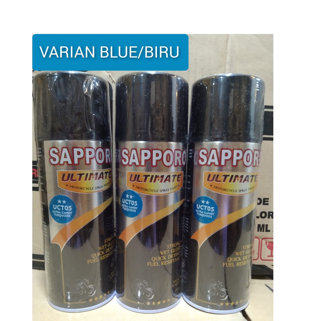 pilok pilox cat semprot sapporo ultimate 400ml varian biru blue biru muda biru gelap biru vandydashb