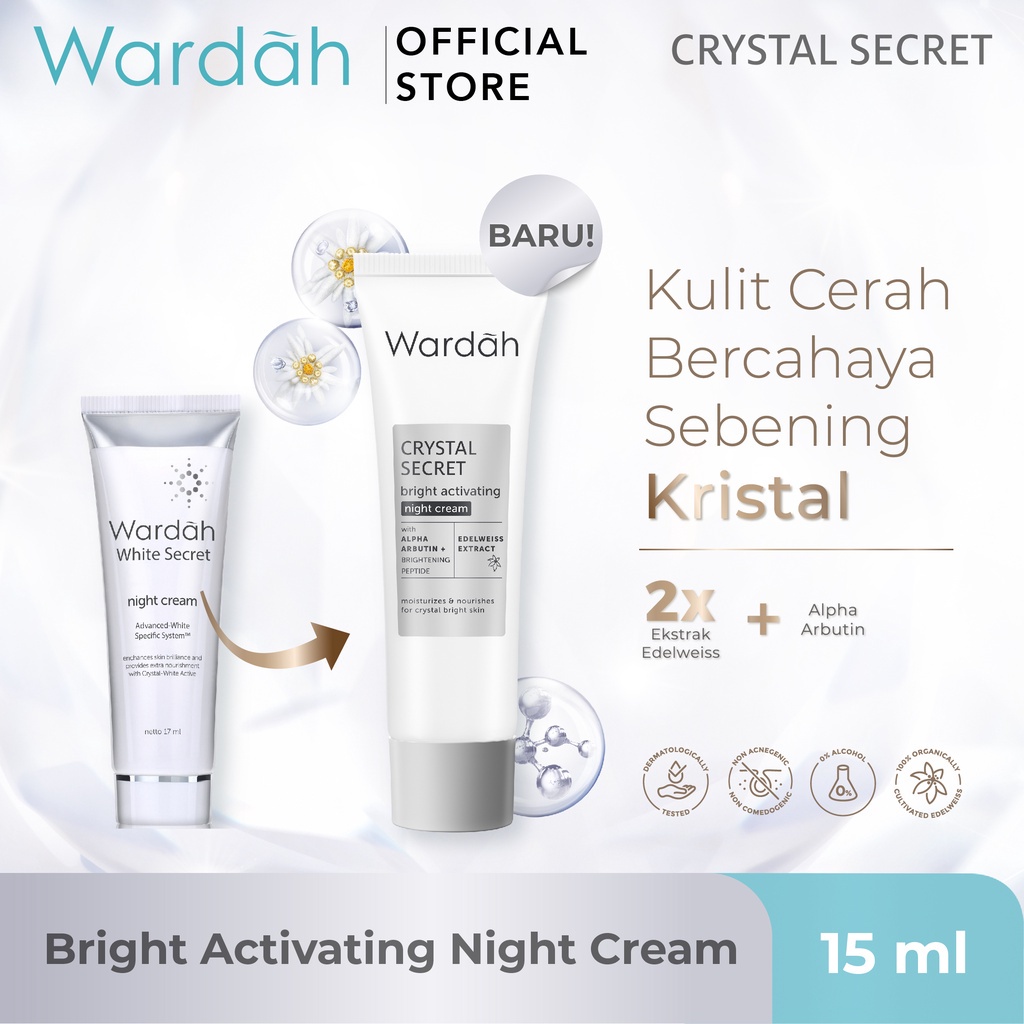 ✨ AKU MURAH ✨ Wardah Crystal Secret Bright Activating Night Cream (Krim Malam Mencerahkan)