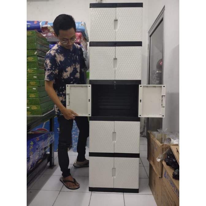 

LEMARI PLASTIK / LEMARI PAKAIAN / LEMARI BABY ROTAN SUSUN 5 stock ready