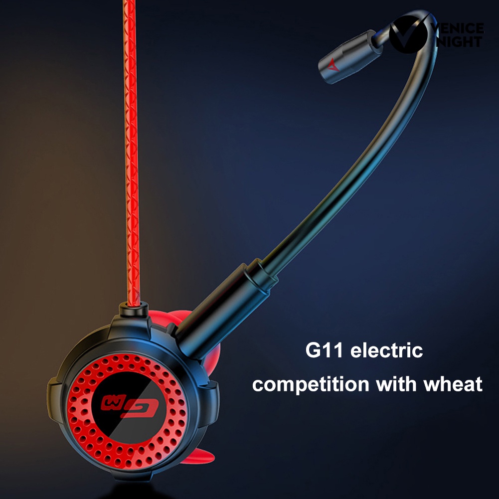 (VNEP) (Berkabel) G11 3.5mm In-Ear Earphone Noise Reduction Gaming Headset dengan Mikrofon