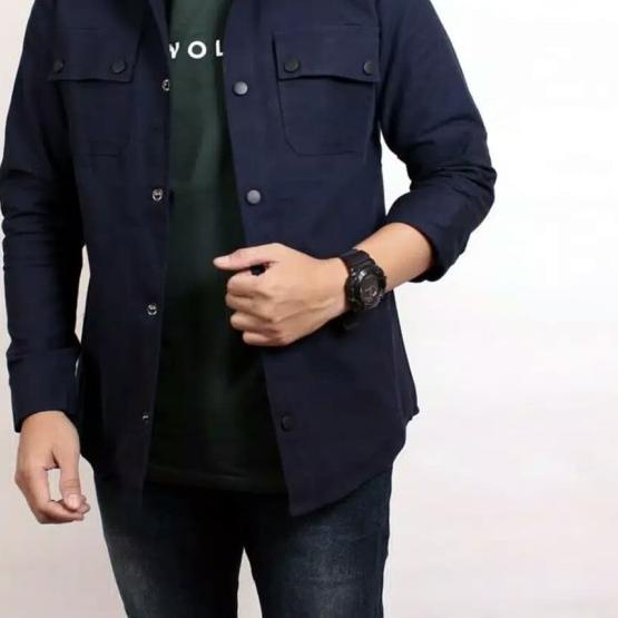 Jaket Semi Parka Pria Jaket Trucker Canvas Jaket Parka pria premium - Hijau Army, M