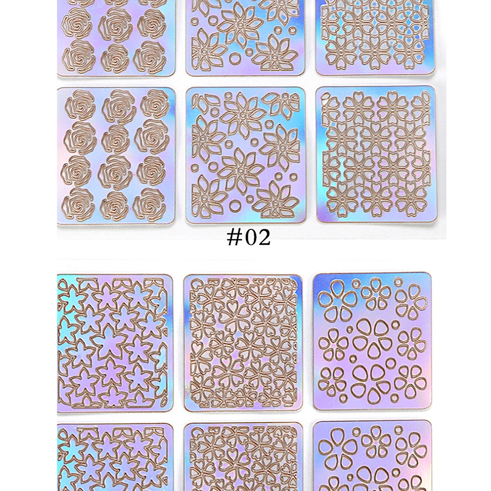 24Pcs Nail Art Transfer Stiker Decal Stencil French Manicure Stamps