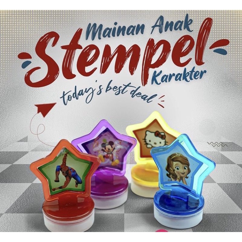 Mainan Stempel Anak Gambar Karakter Lucu Sudah SNI