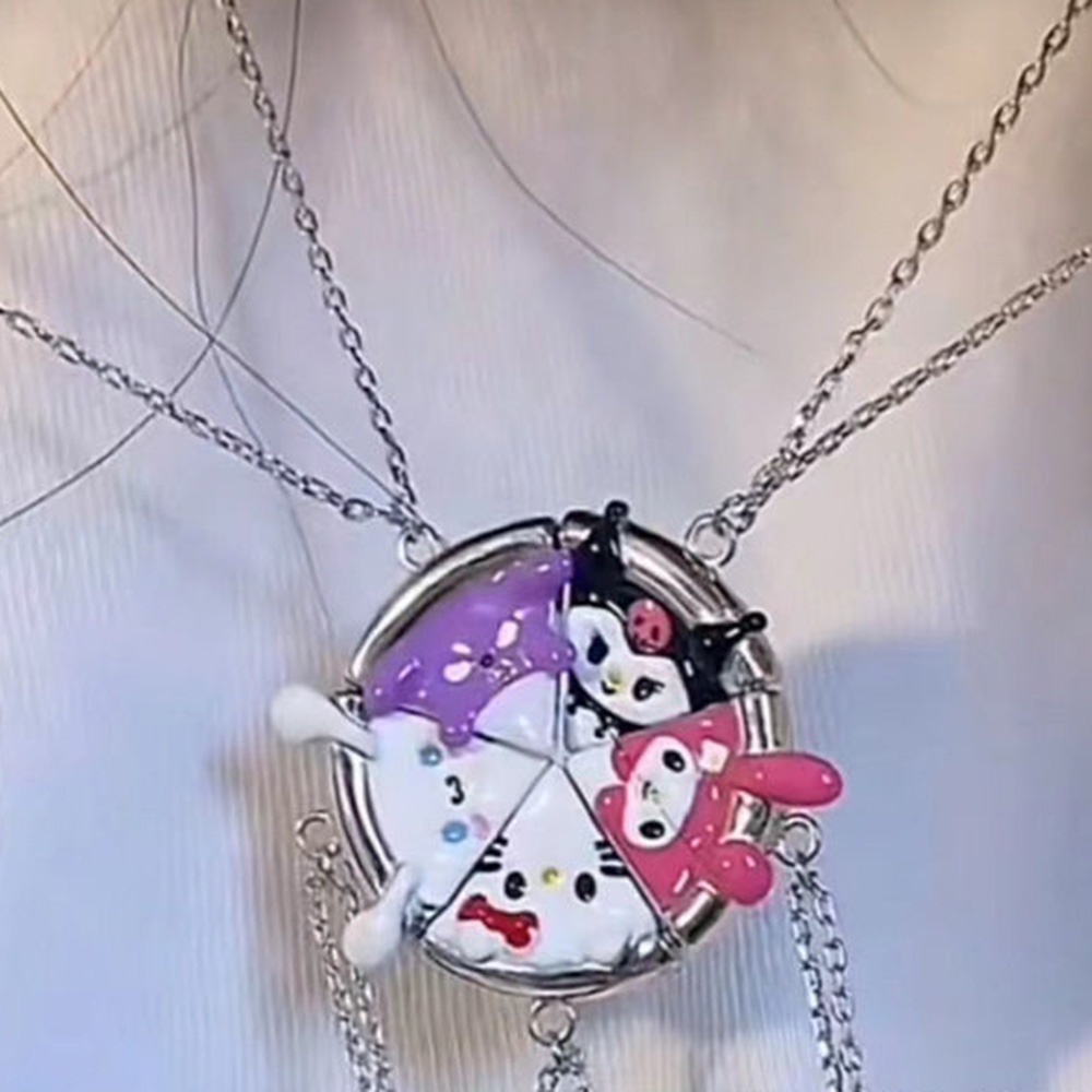 1pc Kalung Rantai Choker Klavikula Dengan Liontin Kartun Kuromi Magnetik Untuk Hadiah