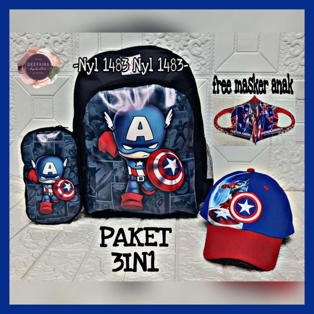 Tas Ransel Anak Laki Laki Sup3rher0 Keren Dengan Pake Menarik3 In 1 Khusus Untuk Anak Tk Paud Dan Sd