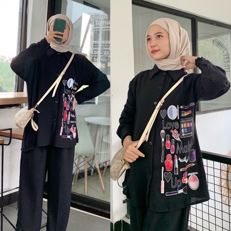 STELAN CRINKLE VIRAL ONE SET SETCEL SABLON MOTIF GAMBAR HIJAB BIGSIZE JUMBO LONG GROSIR JAKARTA SASA PAYUNG LOVE