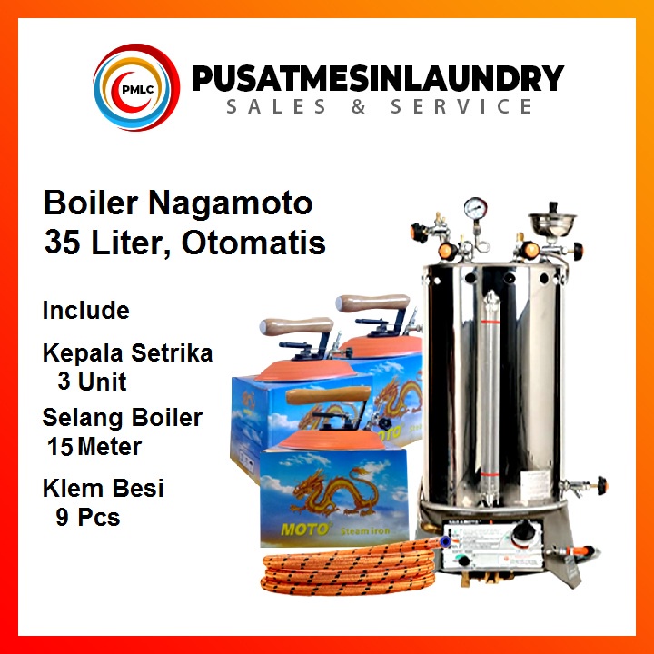 Boiler Nagamoto 35 Liter Otomatis Asli/ Setrika Uap/ Setrika Laundry