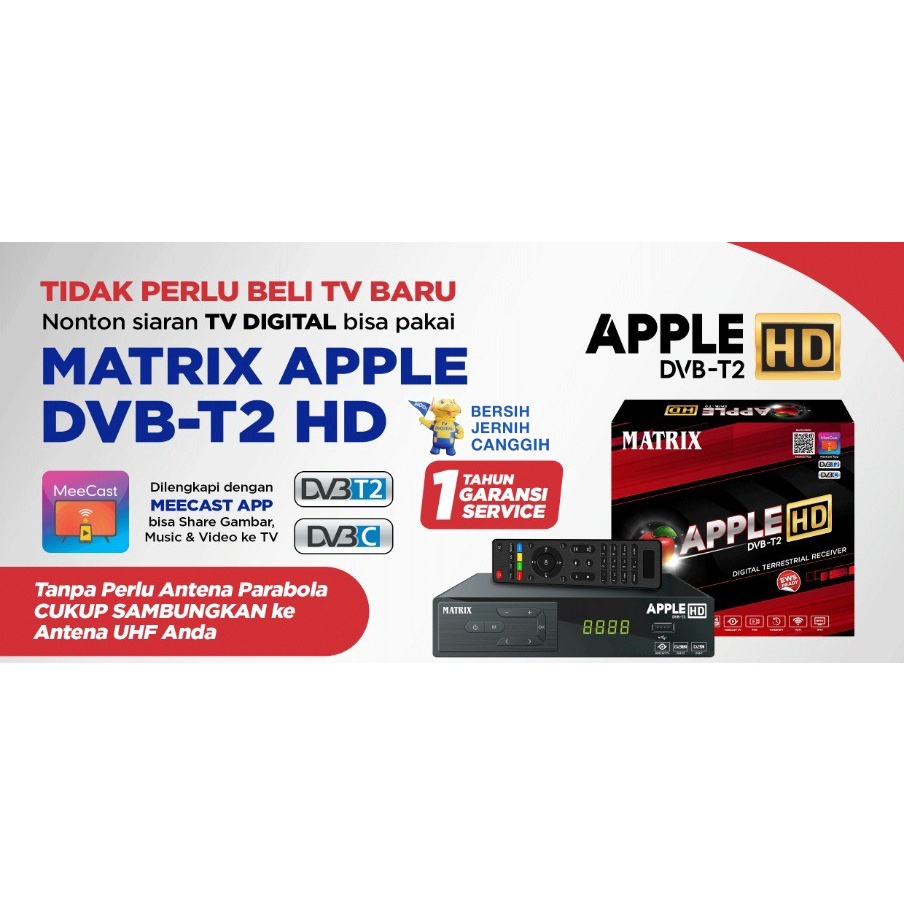 Set Top Box Matrix Apple Full Hd DVB T2 &amp; C VERSI PIALA DUNIA (GROSIR) STB Matrix STB Digital Setopbox Matrix Receiver Matrix