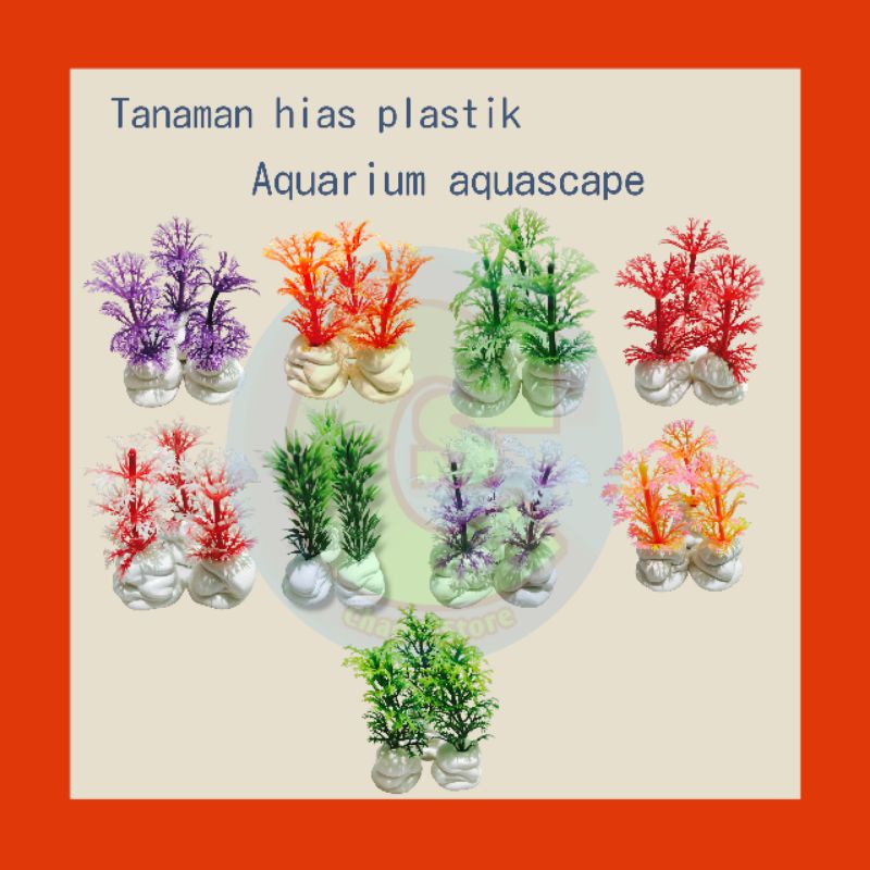 tanaman hias plastik aquarium / tanaman hias plastik aquascape / tanaman hias plastik