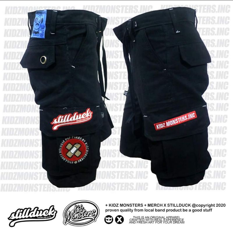 SHORTPANTS CARGO BAND MELODICK PUNK CELANA PENDEK PRIA CELANA BALON CELANA PDL