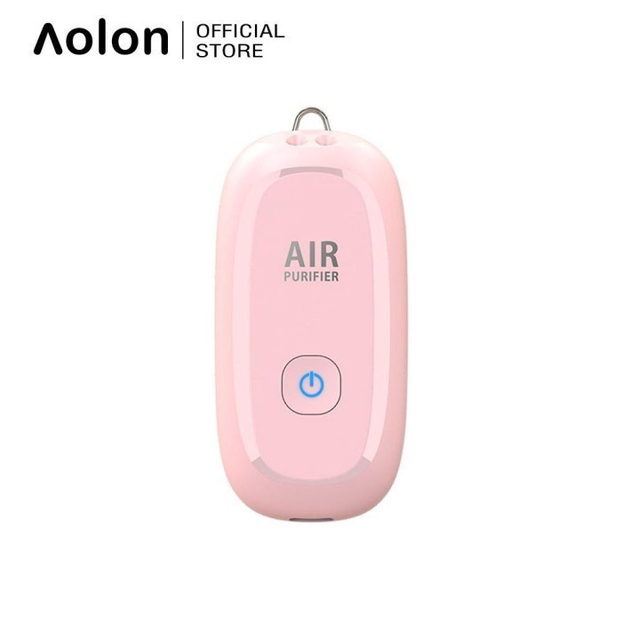 TERBARU Aolon M8 Kalung Air Purifier / Generator Ion Negatif Mini - Merah Muda