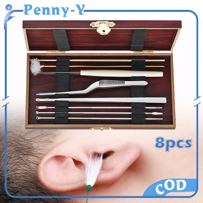 Pembersih Telinga 8Pcs Alat Pembersih Telinga Pembersih Kuping Alat Kotoran Telinga