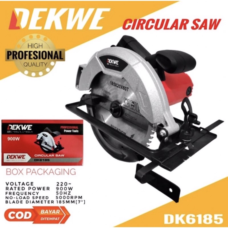 Dekwe DK6185 Mesin circular saw 7 inch potong kayu