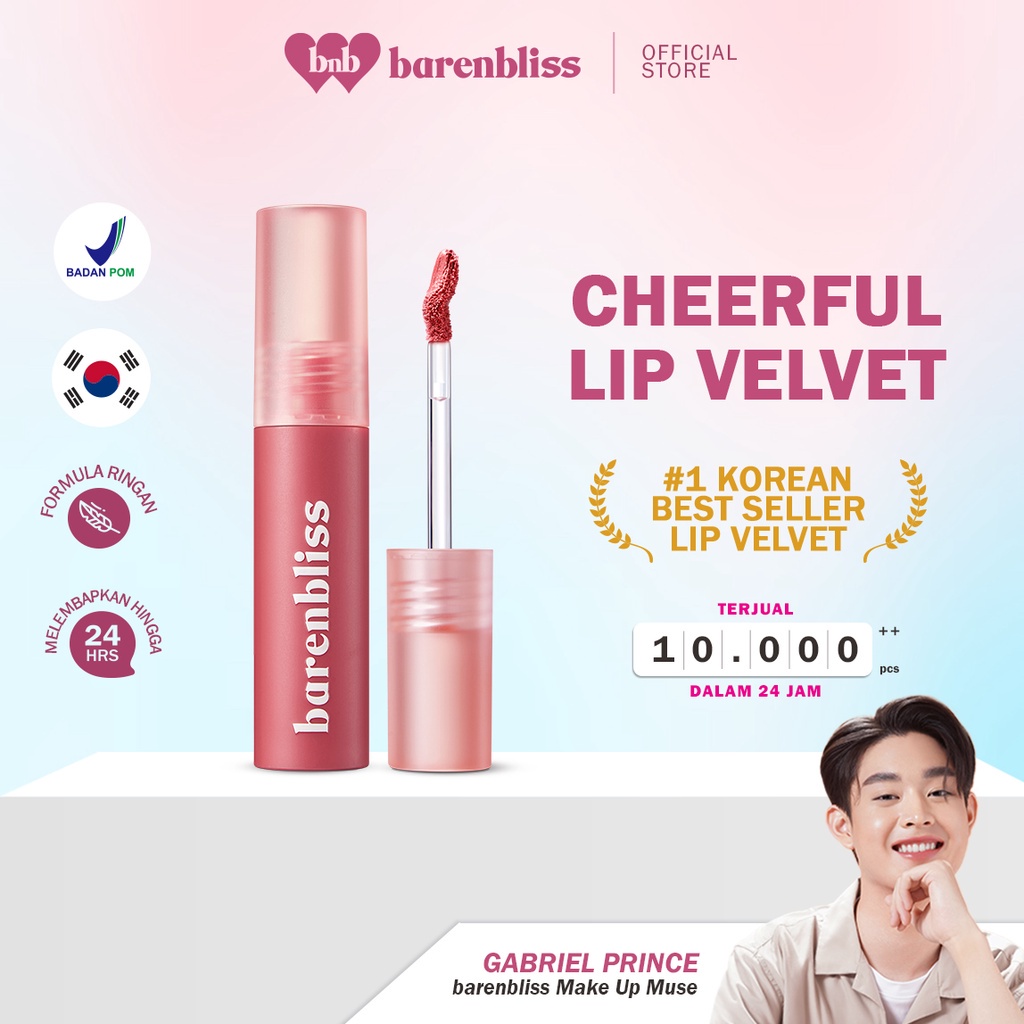 BNB Barenbliss Cherry Makes Cheerful Lip Velvet korea Lipcream「24H Moisturizing」2.5g