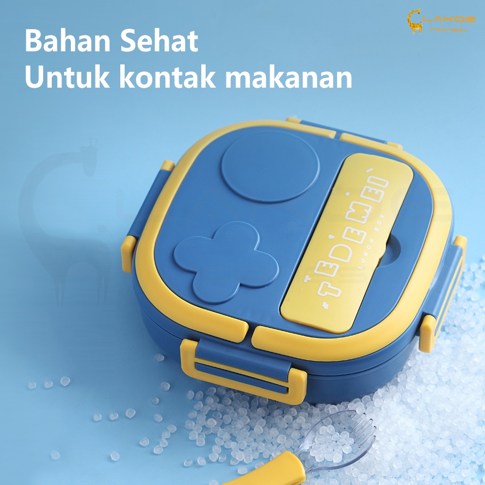 LAKOE Tempat Makan anak kotak bekal anak kids lunch box set kotak makan anak Stainless