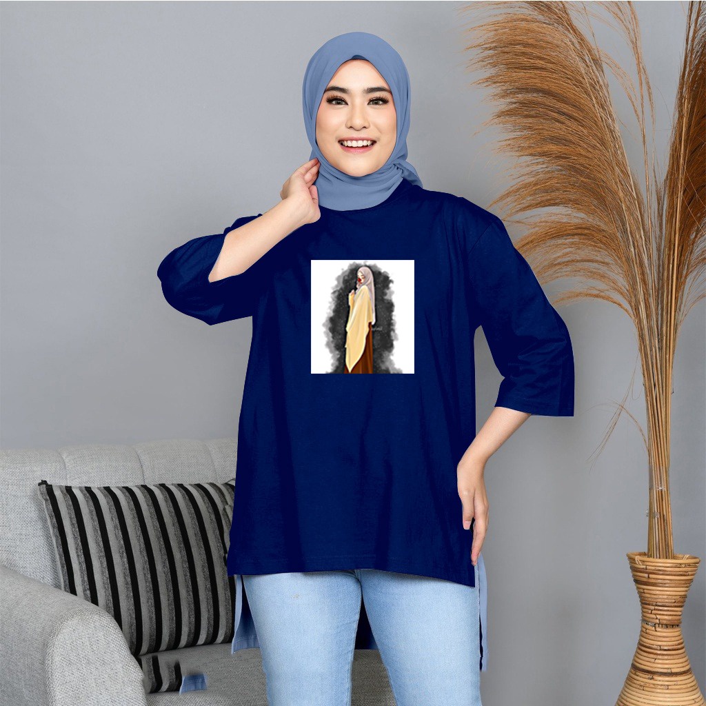 GSC - Long Tunik Motif ANIME 011 / Tunik wanita muslimah / Tunik wanita dewasa/ Tunik kaos wanita jumbo/ tunik basic wamone hijab / tunik wanita modern Long tunik import Long tunik kekinian Long tunIK