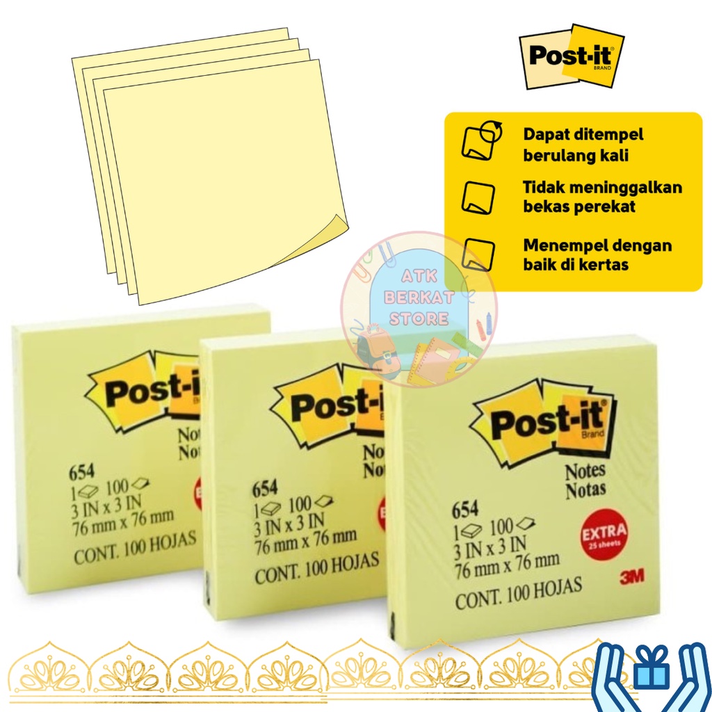 

[1 pad] Post it 3M Sticky notes Memo Tempel 654 76 x 76mm