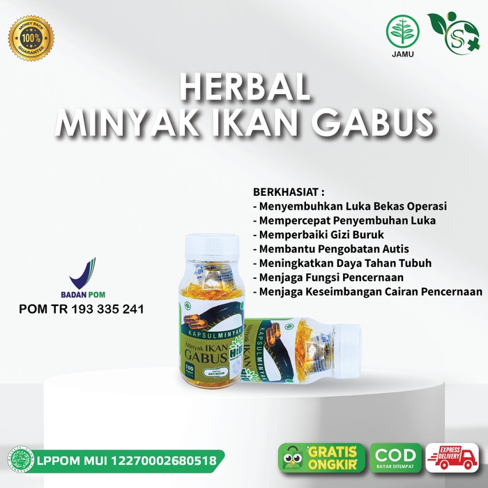Kapsul Ikan Minyak Gabus Kutuk Oil BPOM Asli 100% Original 100 Kapsul
