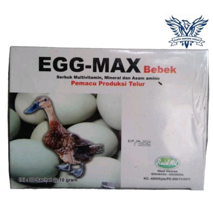 EGG-MAX BEBEK VITAMIN BEBEK PETELUR 10gr Raid-All Pemacu Perangsang Produksi Telur Bebek