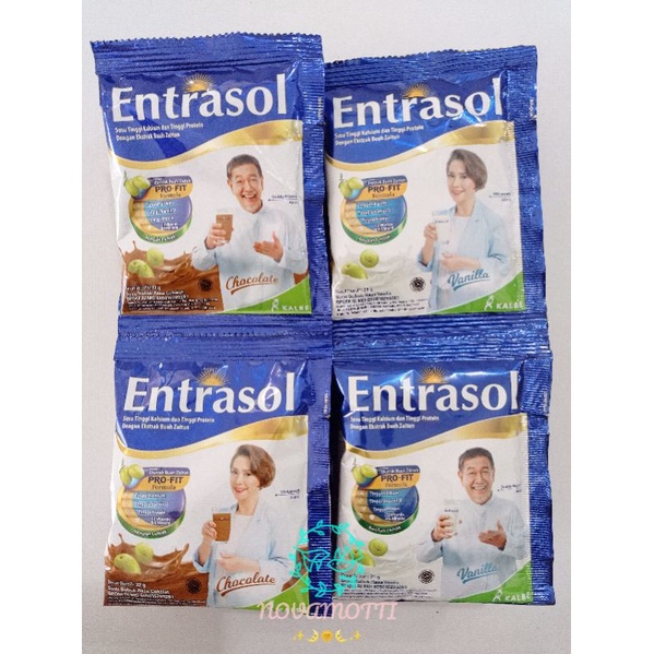 

Entrasol renceng isi 10 sachet/ Susu tinggi kalsium dan tinggi protein