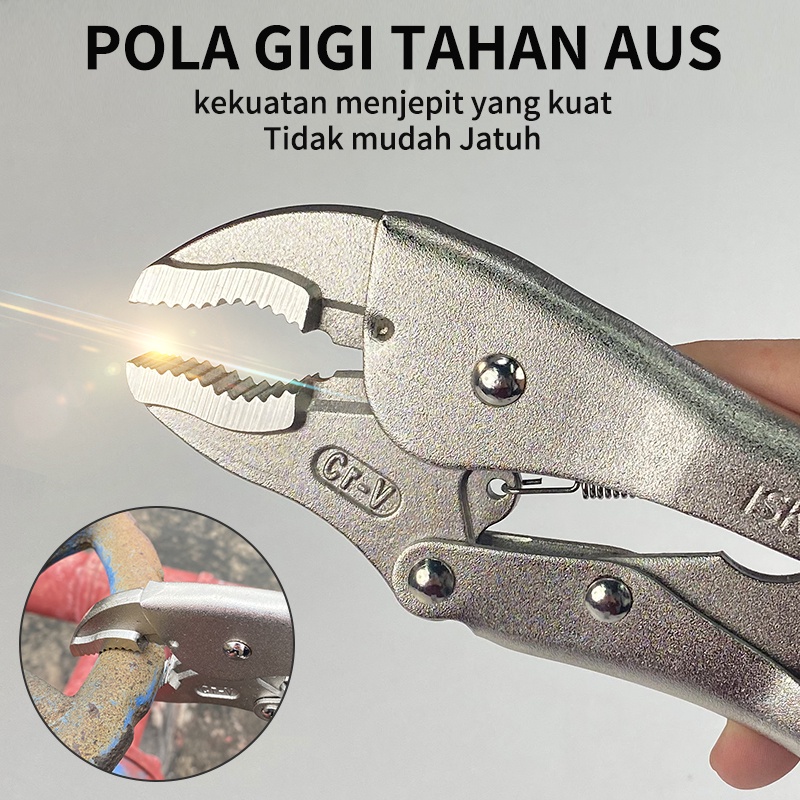 ISKU Tang Buaya Tang Buaya 7、10 Inch 225mm Tang Jepit Locking Plier Vice Grip Bahan Kuat