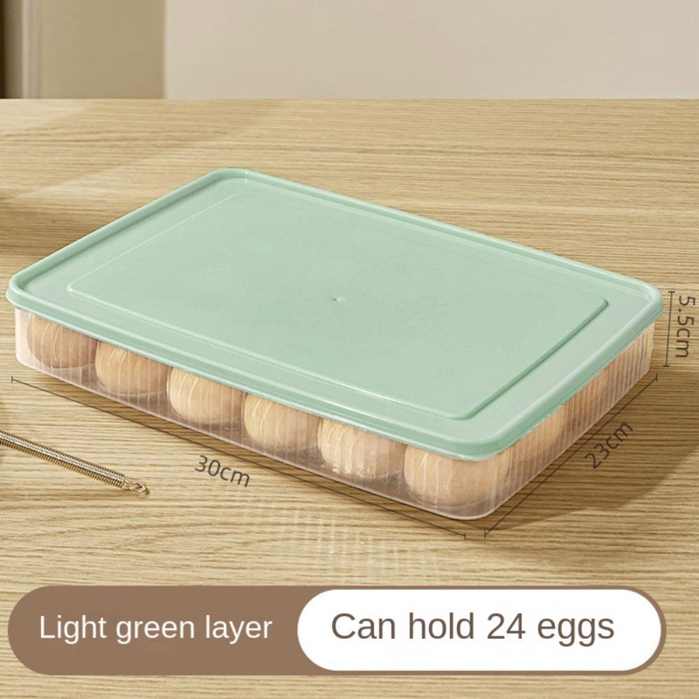 Solighter Sealing Storage Box Dapur Gadget Karton Kulkas Fresh Storage Organizer Eggs Tray Keranjang Telur