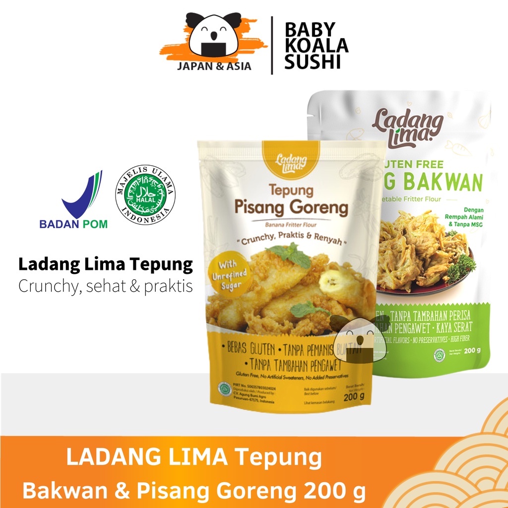 LADANG LIMA Tepung Bakwan &amp; Pisang Goreng 200 g Halal | Gluten Free