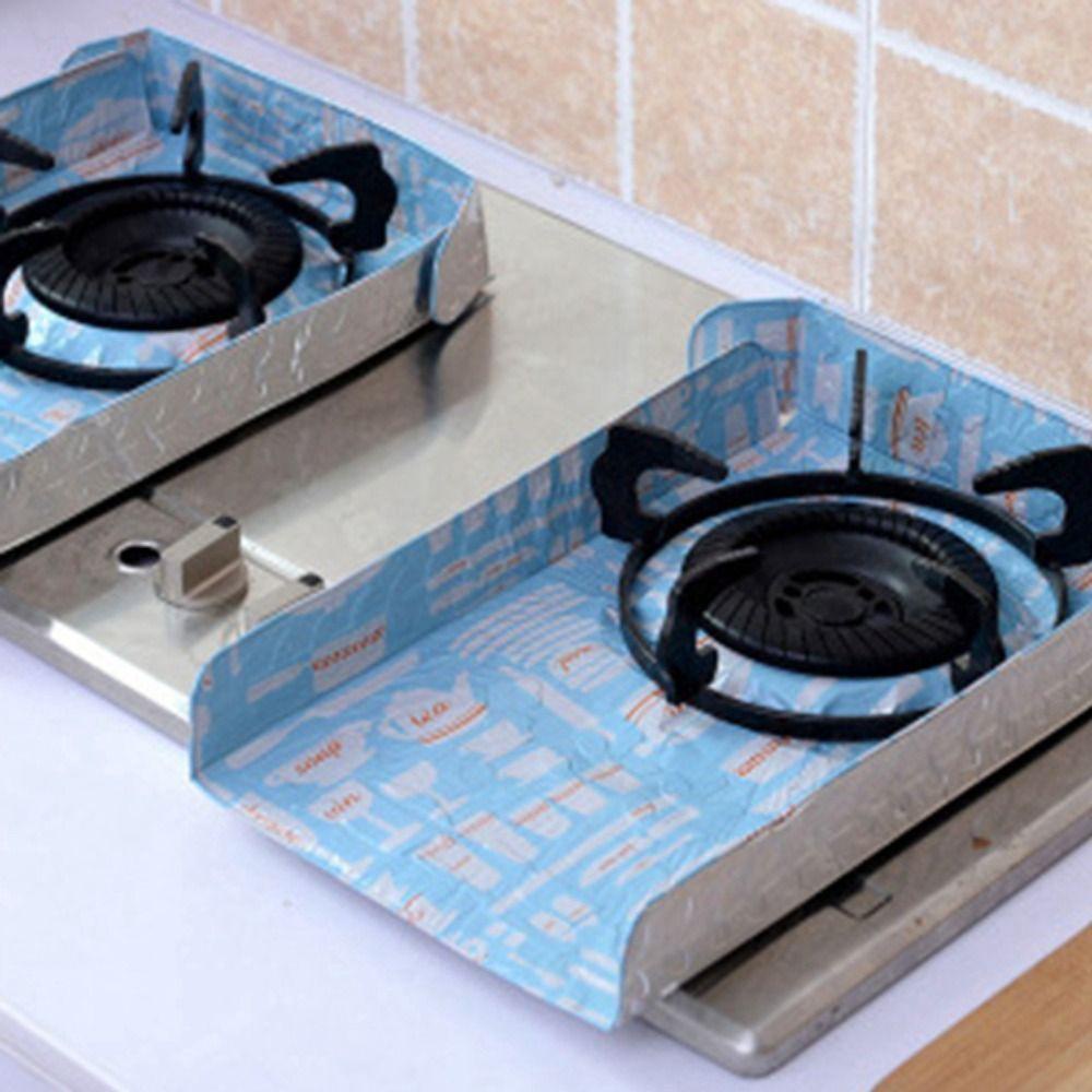 [Elegan] Tatakan Kompor Gas Tahan Suhu Tinggi 2buah Peralatan Masak Aksesoris Dapur Aluminium Foil Insulation Pad