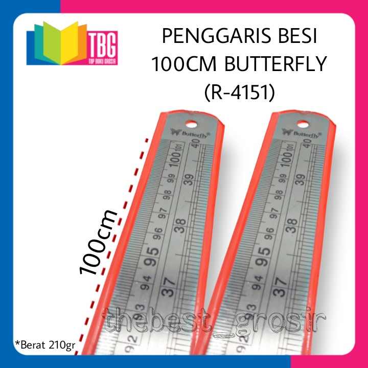 

1 PCS PENGGARIS BESI 100CM GARISAN MISTAR RULER PANJANG 100 CM