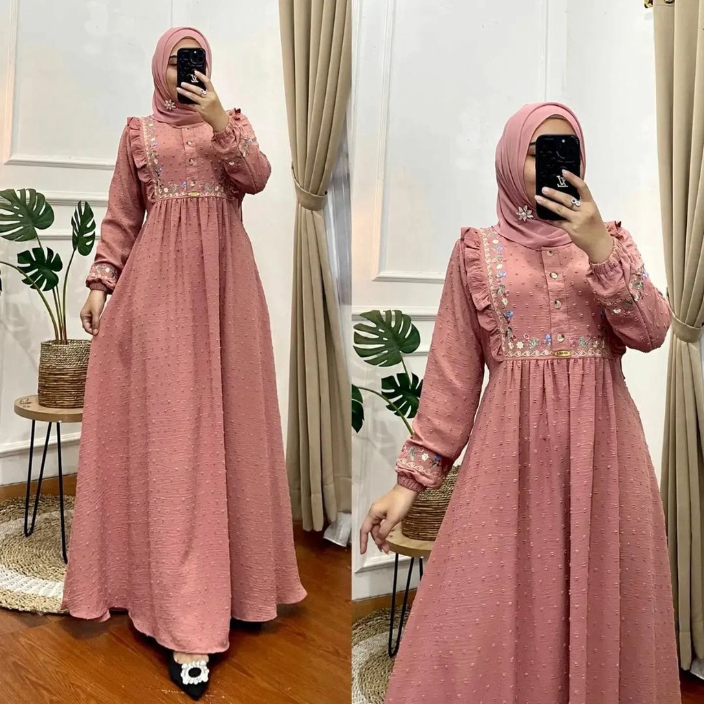 RABIRA DRESS GAMIS CRINKLE PREMIUM DRESS WANITA TERBARU 2022 BAJU KONDANGAN REMAJA KEKINIAN OOTD WANITA DRESS