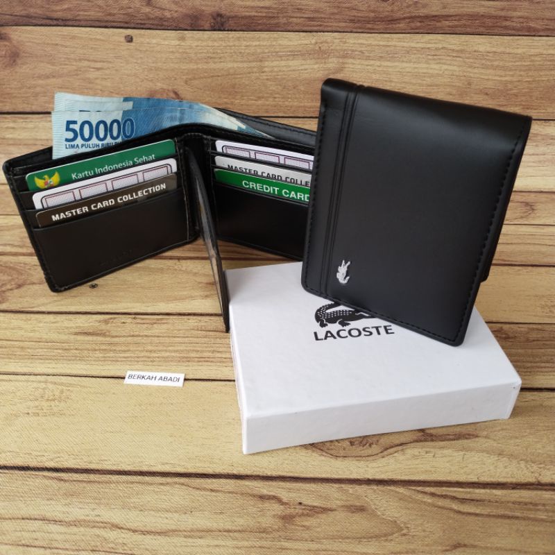 DOMPET KULIT ASLI IMPOR TERMURAH Wallet Dompet Pria Kulit motif Lis logo Black