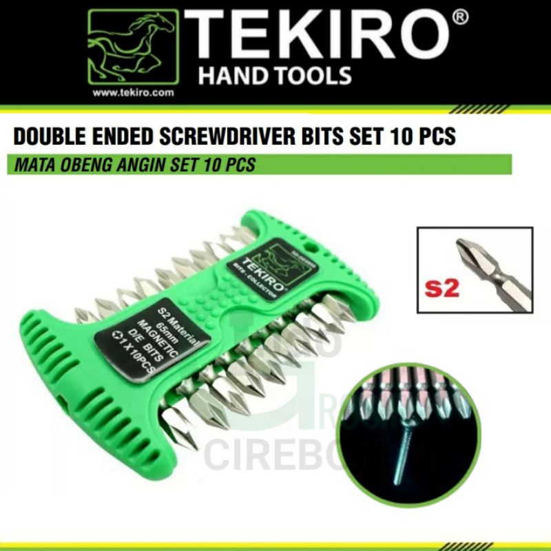 TEKIRO Mata Obeng Angin PH2 6 x 65mm Double Ended Screwdriver Bits Set 10pcs