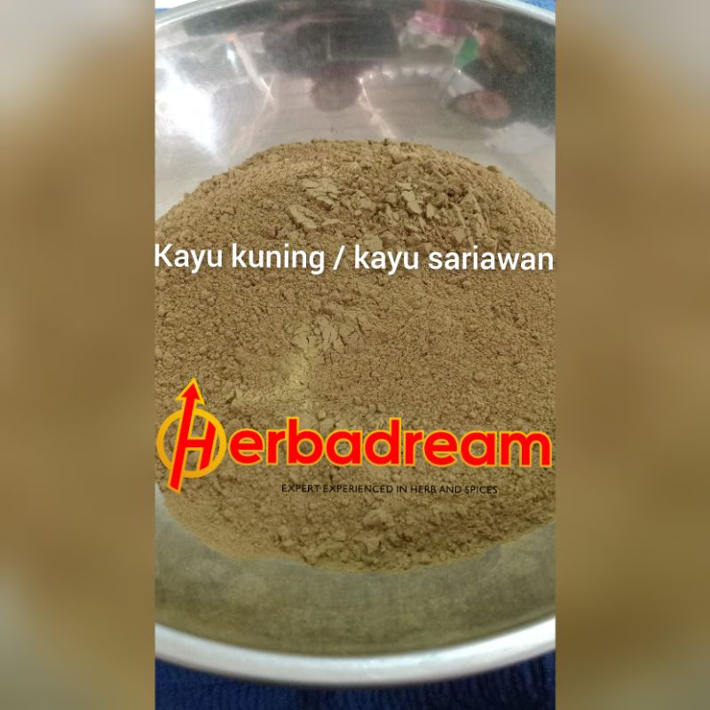 1 KG BUBUK KAYU AKAR KUNING TALI ALBUTRA SARIAWAN SIRAWA KI KONENG DAUN BULAN MENGKUNYIT YELLOW FRUI