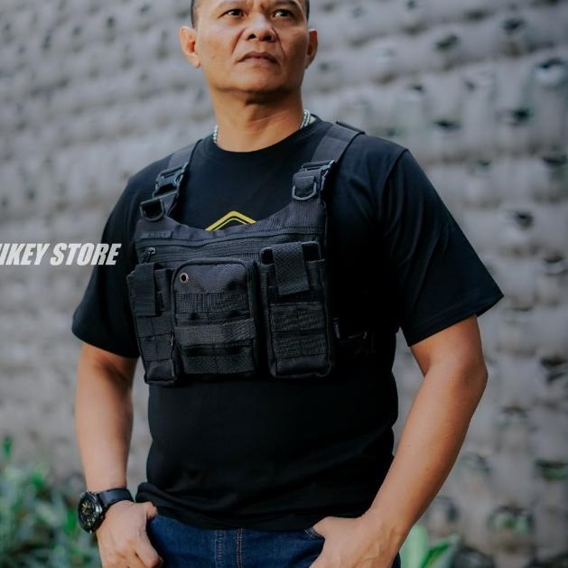 tas rompi motor protector chest rig bag pelindung dada premium ADDICT - Hitam