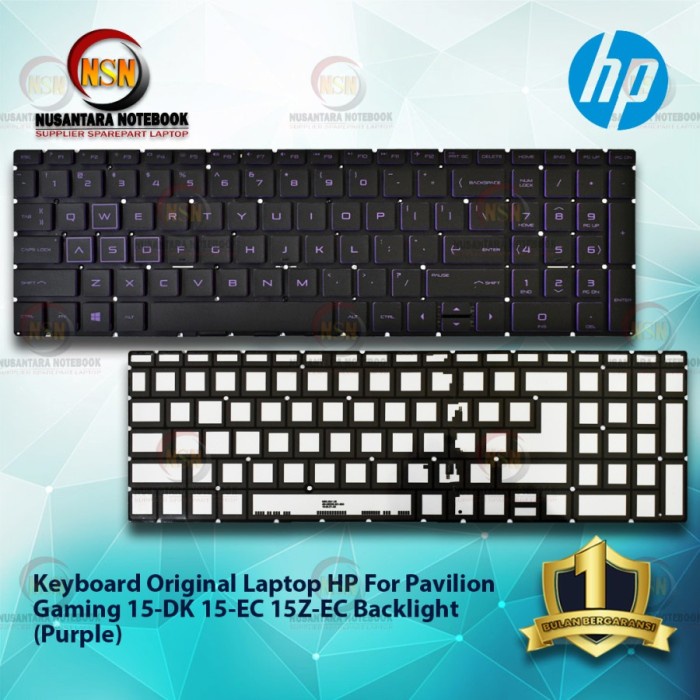 Keyboard Original HP For Pavilion Gaming 15-DK 15Z Backlight (Purple)