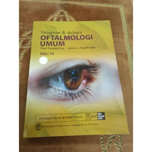 ORIGINAL Buku OFTALMOLOGI UMUM VAUGHAN ASBURY EDISI 19 ASLI EGC